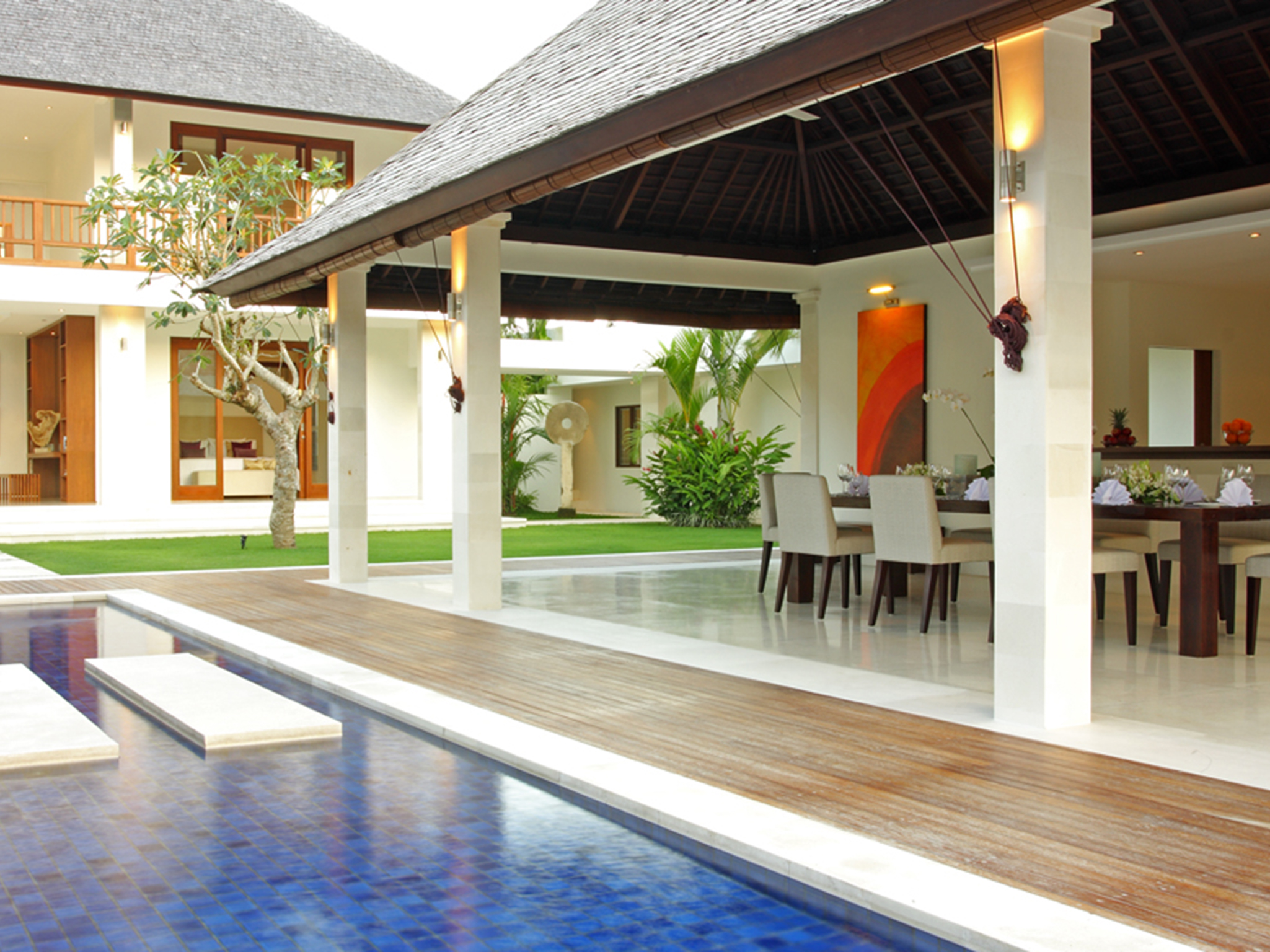 Villa Asante - Pool side dining area - Villa Asante, Canggu, Bali